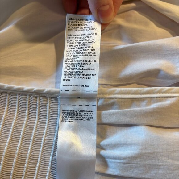 White House Black Market Short Sleeved Tie Waist Blouse S White Tiger Lily - Picture 12 of 12